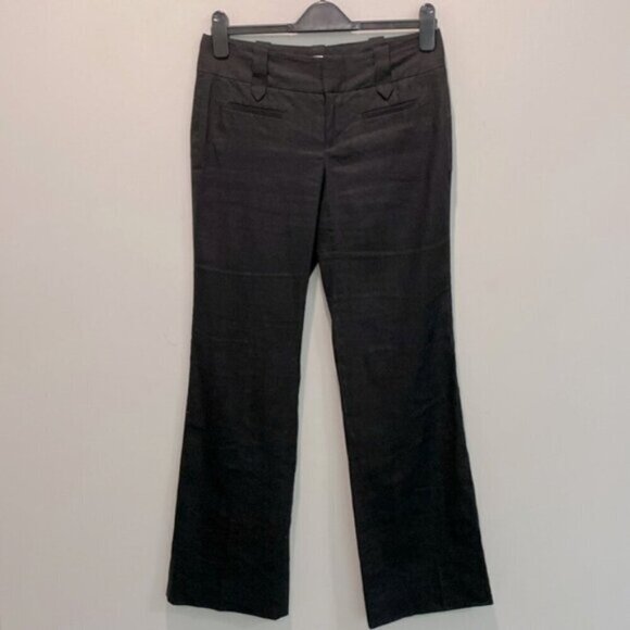 Calvin Klein Black Linen Flared Trousers Pants - Picture 2 of 13